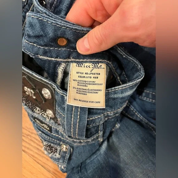 Miss Me Women's Boot Cut Premium Jeans Size 25 Embellished Pockets JP6075B - Picture 5 of 10